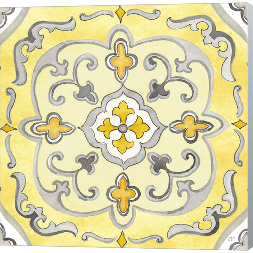 Jewel Medallion yellow gray II by Cynthia Coulter, Canvas Art