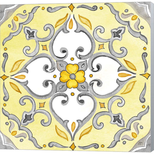 Jewel Medallion yellow gray IV by Cynthia Coulter, Canvas Art