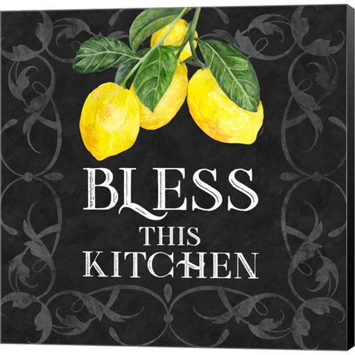 Live with Zest sentiment I-Bless this Kitchen by Tara Reed, Canvas Art