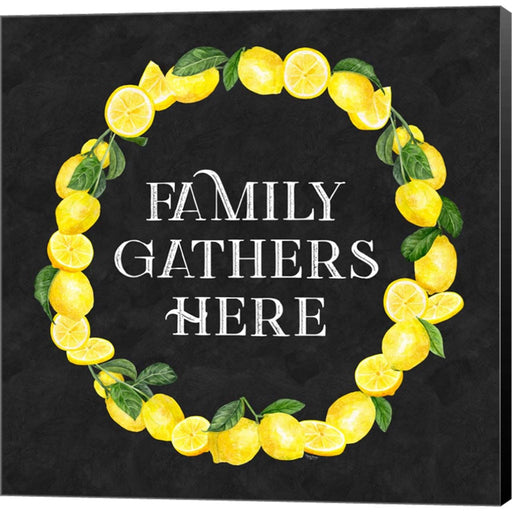 Live with Zest wreath sentiment II-Family Gathers by Tara Reed, Canvas Art