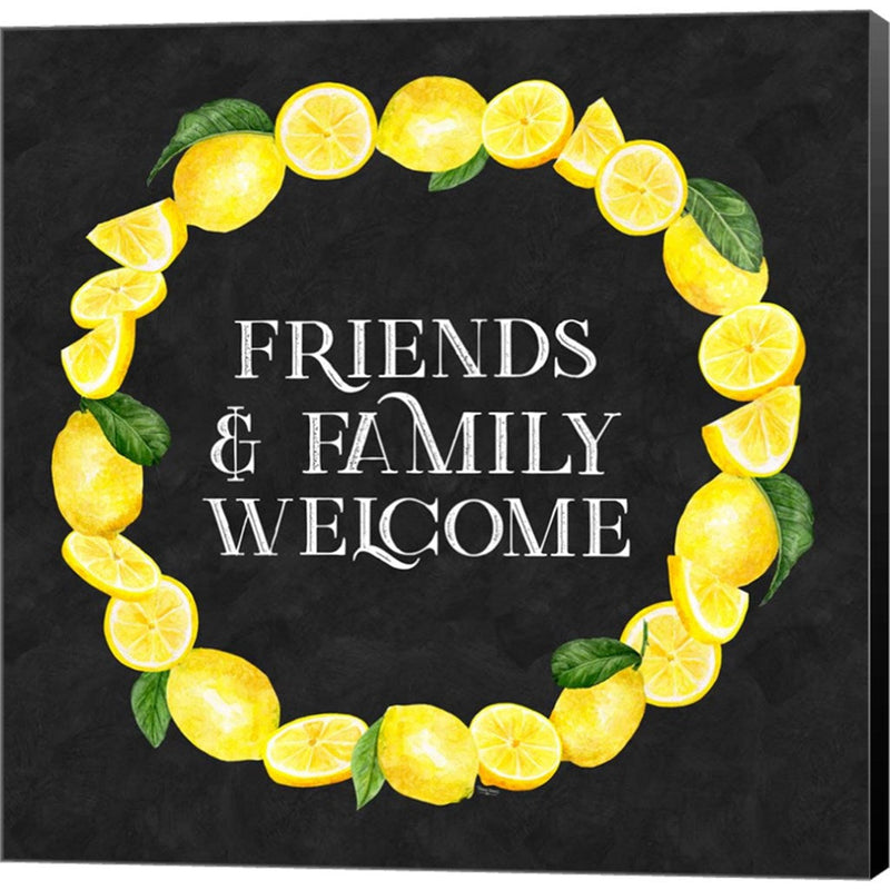 Live with Zest wreath sentiment III-Friends & Family by Tara Reed, Canvas Art