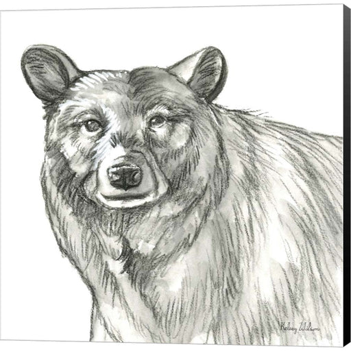 Watercolor Pencil Forest V-Bear by Kelsey Wilson, Canvas Art