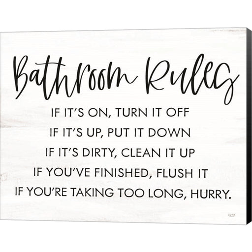 Bathroom Rules by Lux + Me Designs, Canvas Art