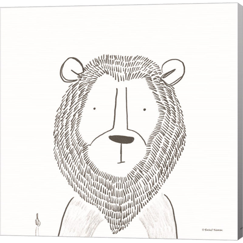 Lion Line Drawing 1 by Rachel Nieman, Canvas Art