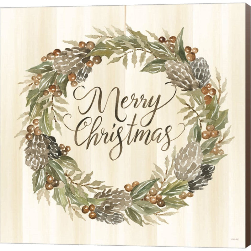 Sage Merry Christmas Wreath by Cindy Jacobs, Canvas Art