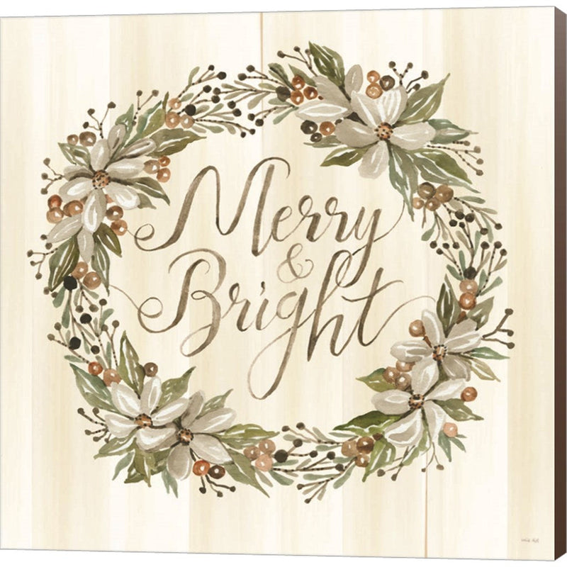 Sage Merry & Bright Wreath by Cindy Jacobs, Canvas Art