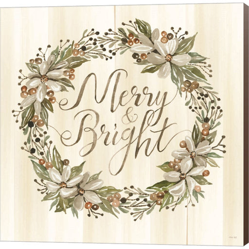 Sage Merry & Bright Wreath by Cindy Jacobs, Canvas Art