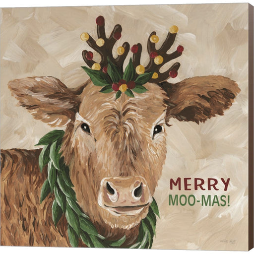 Merry Moo-mas by Cindy Jacobs, Canvas Art