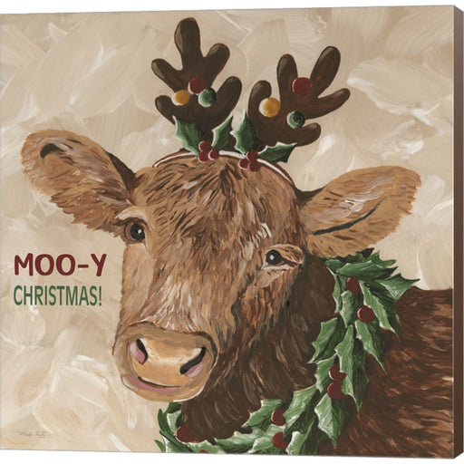 Moo-y Christmas by Cindy Jacobs, Canvas Art
