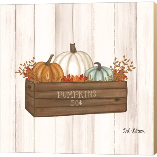 Pumpkins in Box by Lisa Larson, Canvas Art