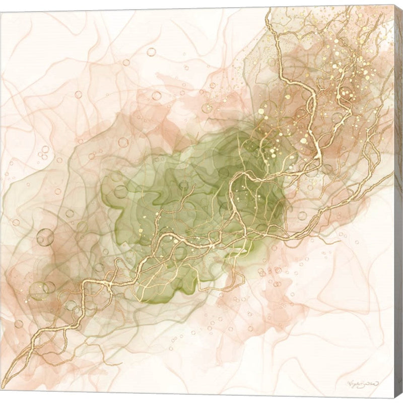 Waves of Peach and Sage by Angela Bawden, Canvas Art