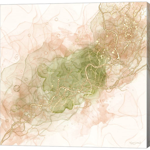 Waves of Peach and Sage by Angela Bawden, Canvas Art