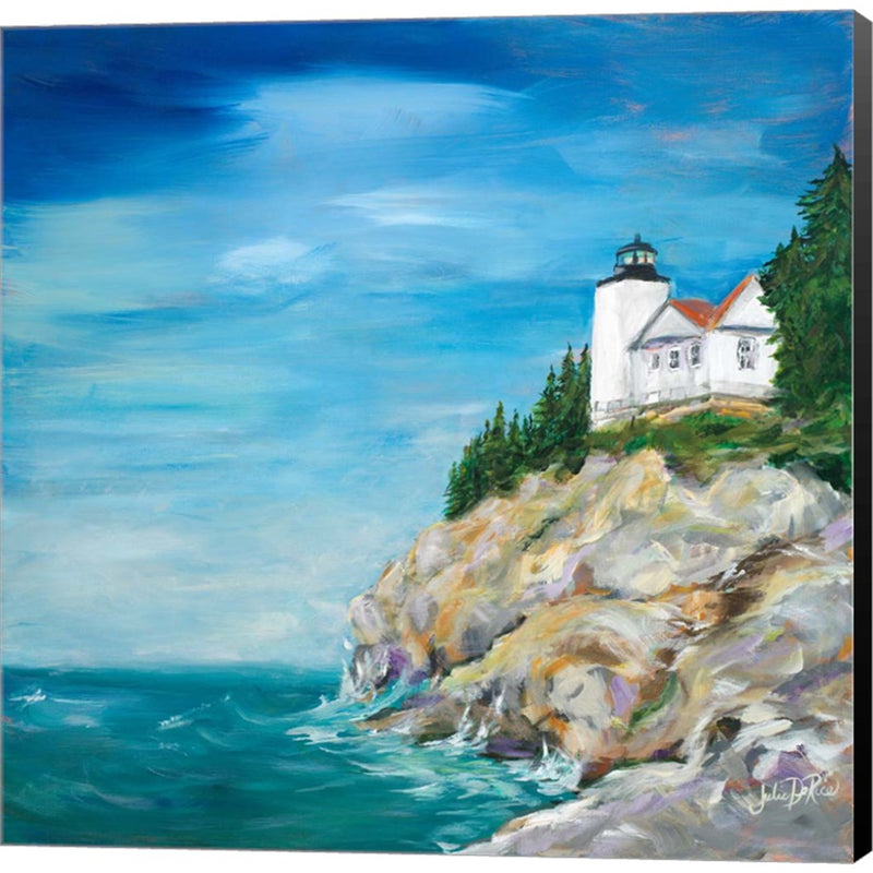 Lighthouse on the Rocky Shore II by Julie DeRice, Canvas Art