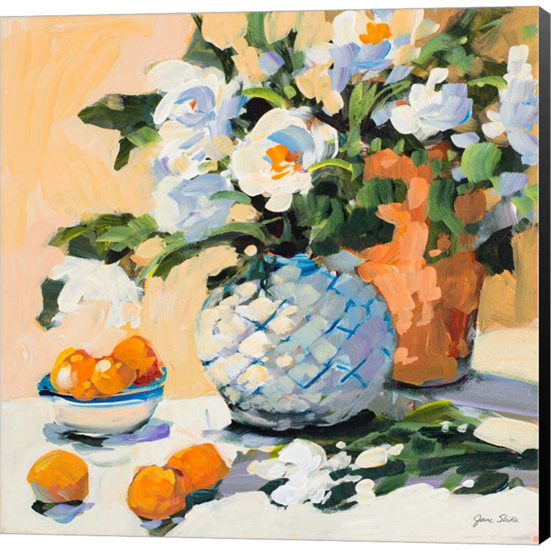 Flowers And Oranges by Jane Slivka, Canvas Art