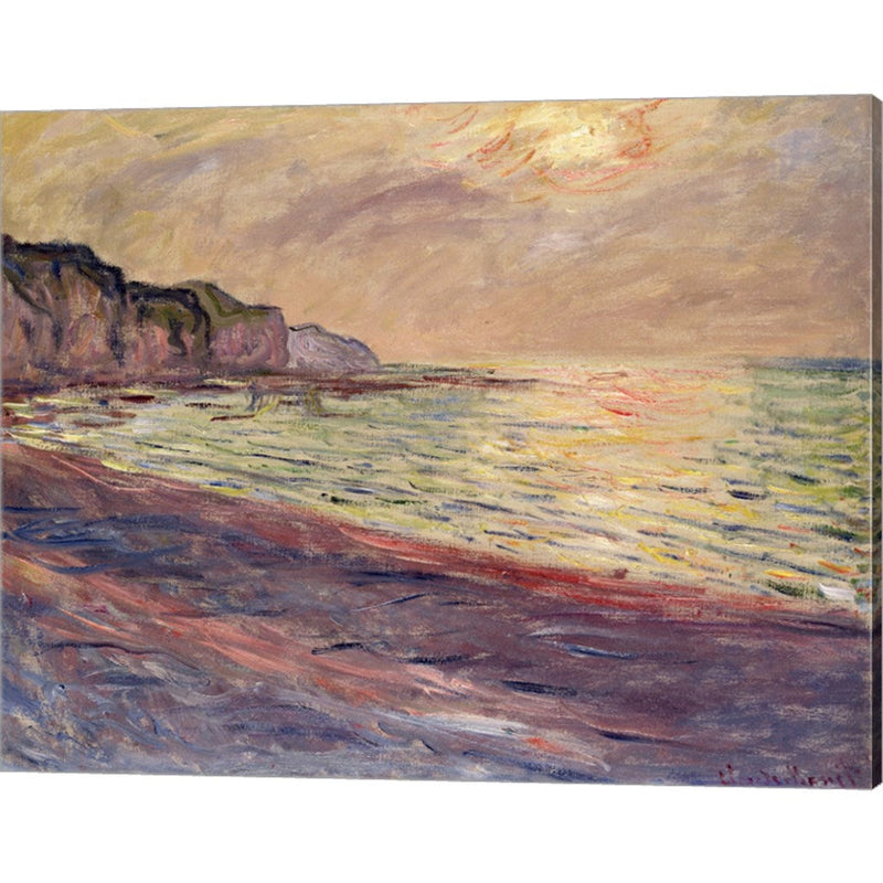 The Beach at Pourville, Setting Sun by Claude Monet, Canvas Art