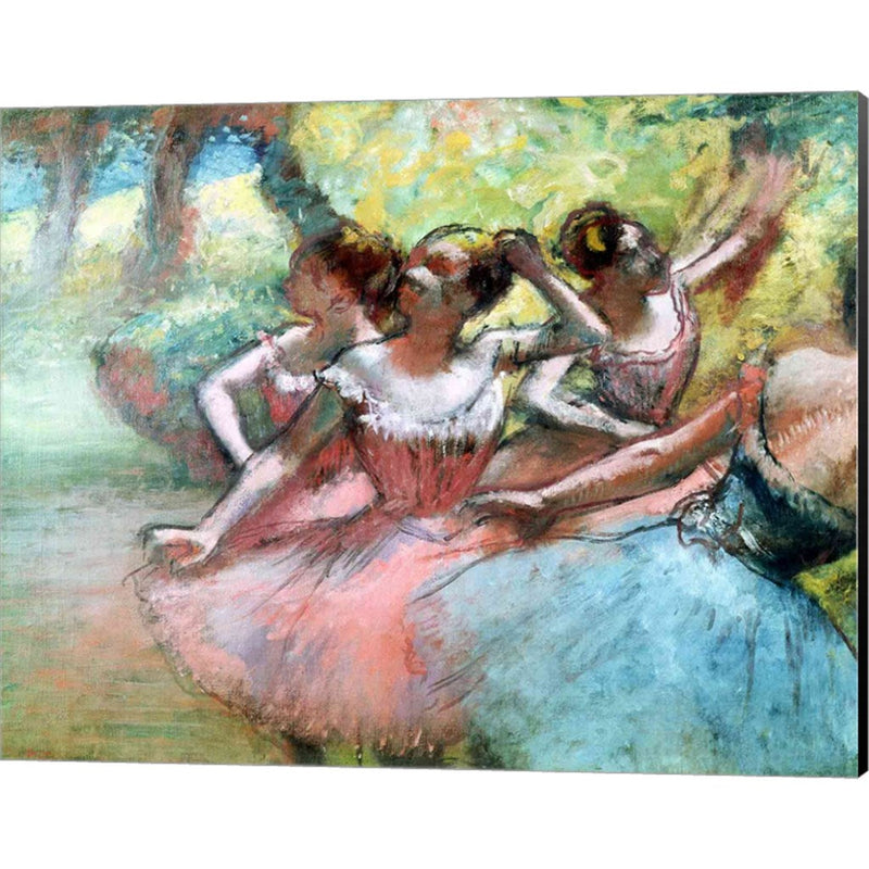 Four ballerinas on the stage by Edgar Degas, Canvas Art