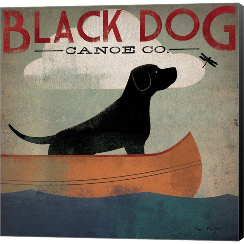 Black Dog Canoe by Ryan Fowler, Canvas Art