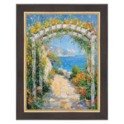 32x48 Frame Cafe Wood Tone With Gold Lip Picture Frame