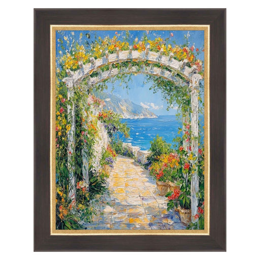 24x36 Frame Cafe Wood Tone With Gold Lip Picture Frame