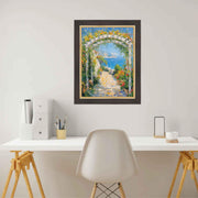 12x24 Frame Cafe Wood Tone With Gold Lip Picture Frame