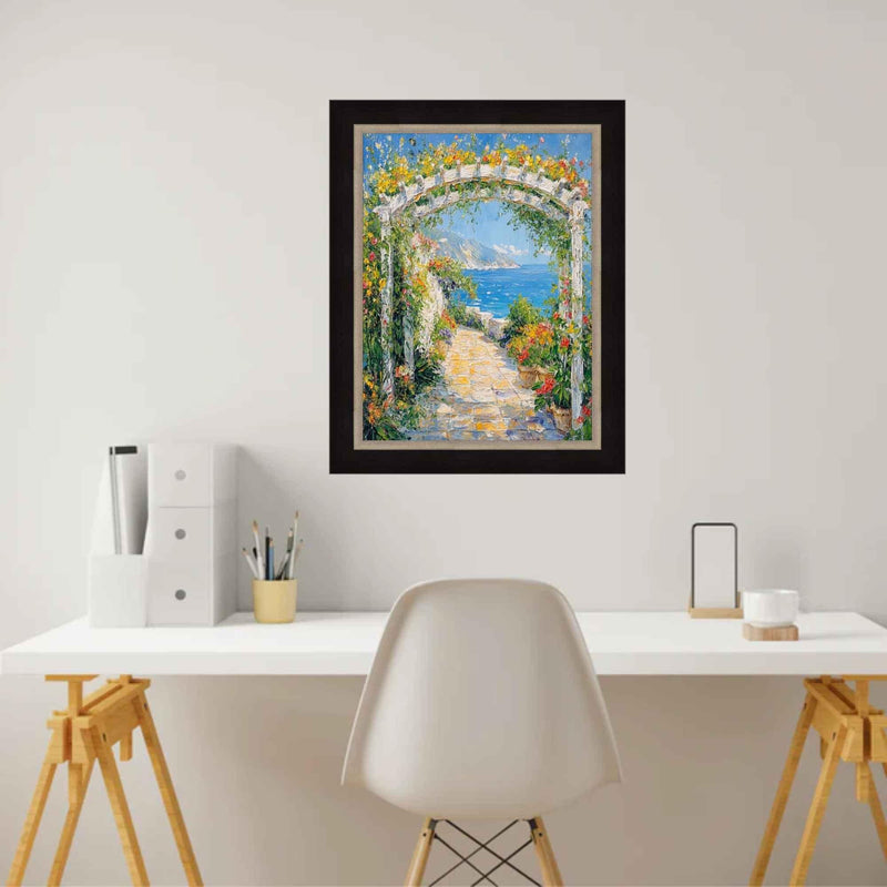 40x50 Frame Cafe Wood With Silver Lip Picture Frame