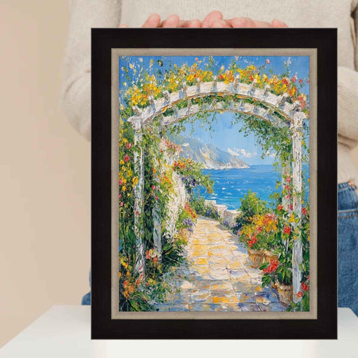 12x36 Frame Cafe Wood With Silver Lip Picture Frame