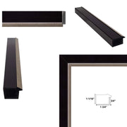 13x17 Frame Cafe Wood With Silver Lip Picture Frame