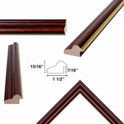 32x24 Frame Certificate Gloss Cherry Wood Gold Lip Picture Frame Diploma