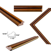 10x12 Frame Certificate Gloss Walnut Wood With Gold Lip Picture Frame