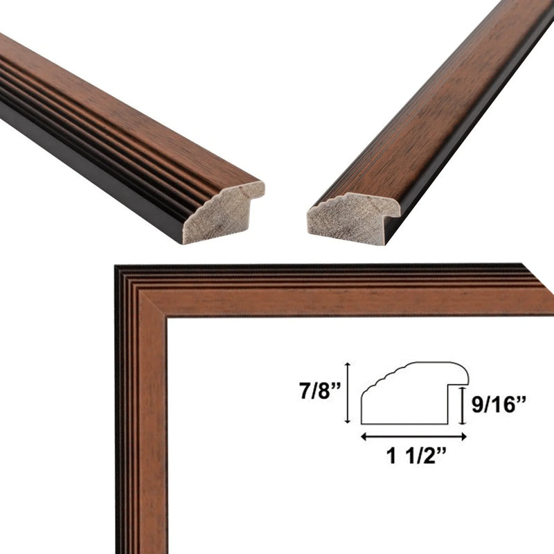 15x15 Frame Certificate Glossy Walnut Wood Picture Frame