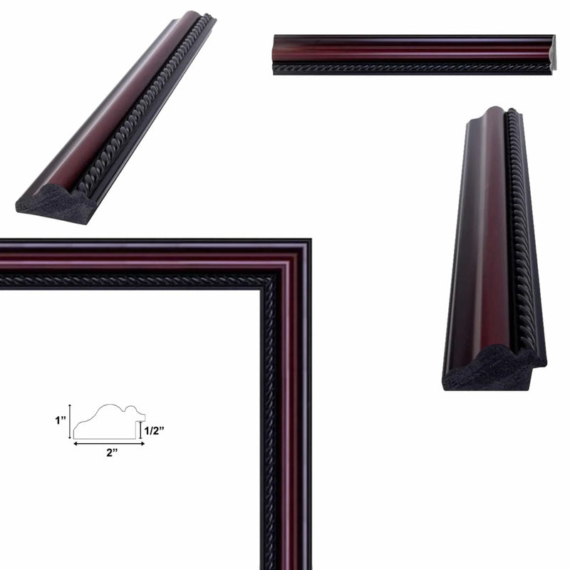 13x13 Frame Certificate Mahogany With Rope Picture Frame