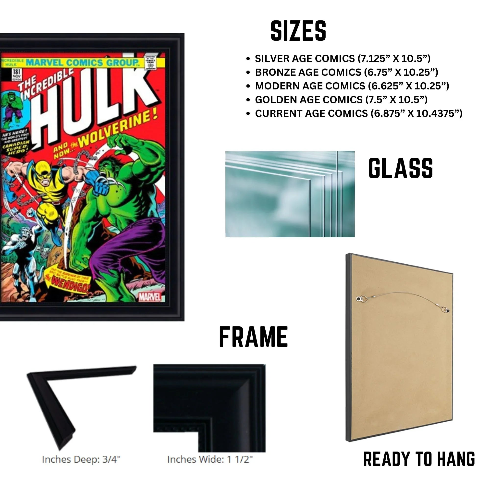 Comic Book Picture Frame Black Wood Frame - All Comic Sizes