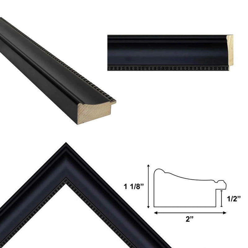 20x40 Frame Contemporary Scoop Black Picture Frame