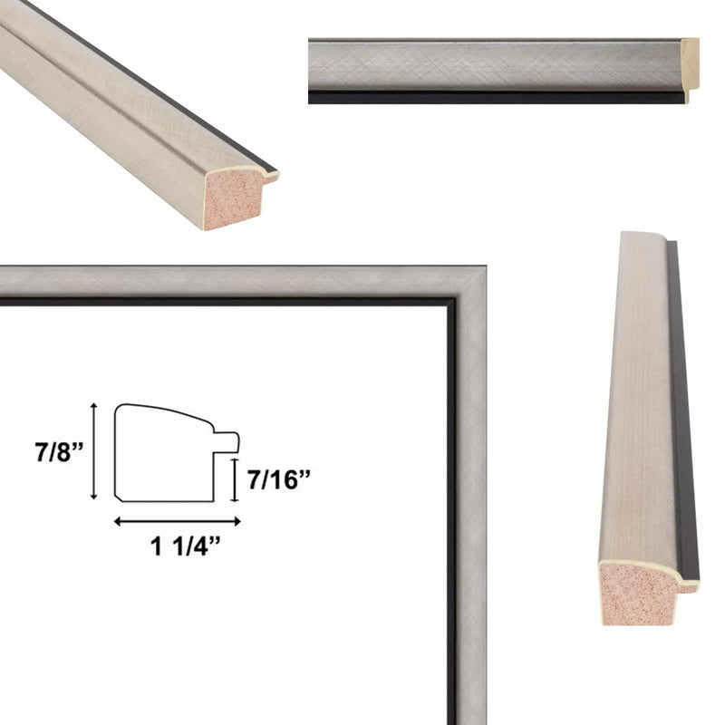 Contemporary Silver With Black Picture Frame 