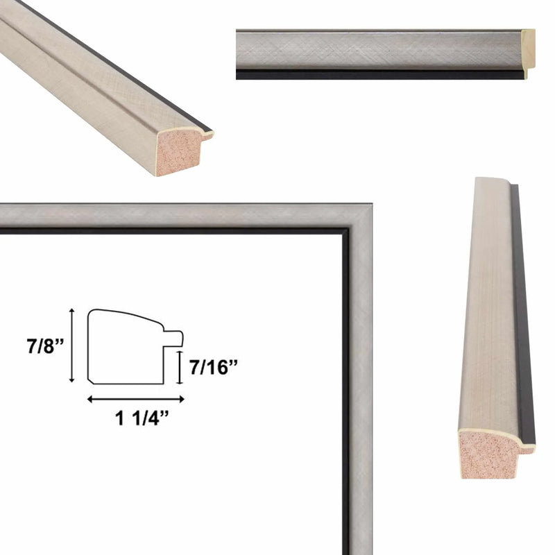 40x50 Frame Contemporary Silver With Black Picture Frame