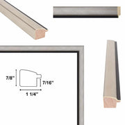 40x60 Frame Contemporary Silver With Black Picture Frame