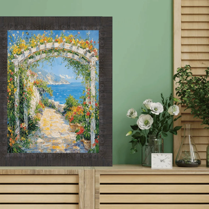 24x30 Frame Contemporary Wood Grain Black Scoop Picture Frame