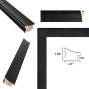 27x41 Frame Contemporary Wood Grain Black Scoop Picture Frame