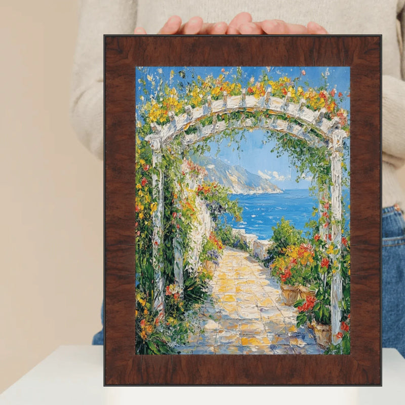 15x15 Frame Contemporary Wood Grain Walnut Scoop Picture Frame