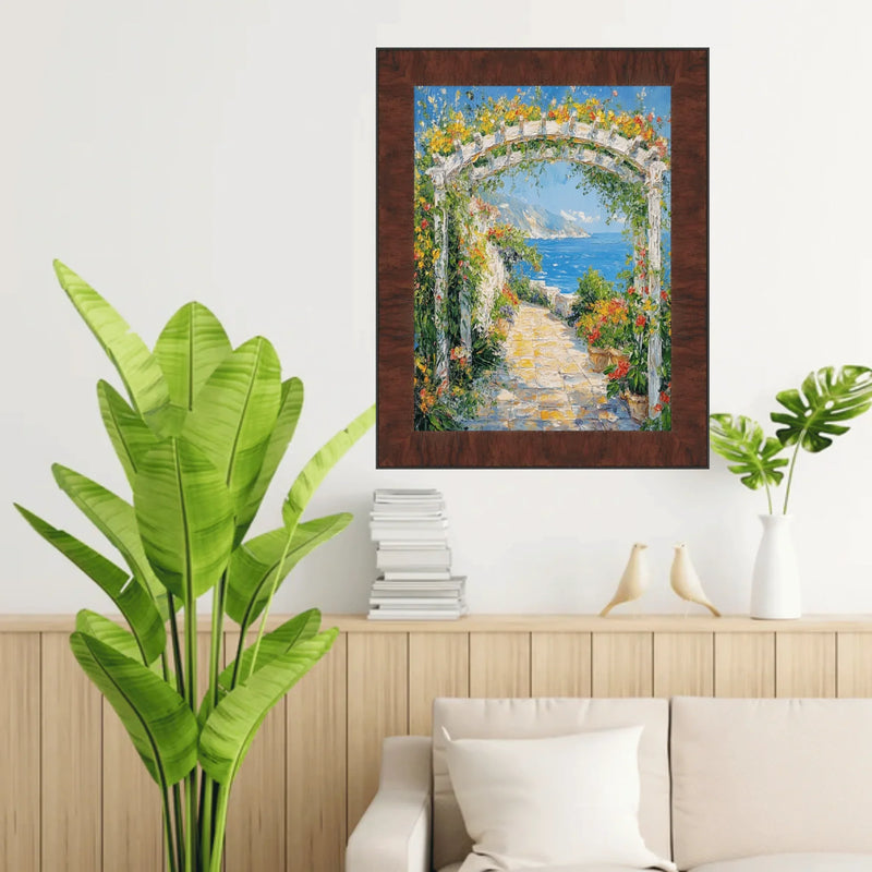 20x20 Frame Contemporary Wood Grain Walnut Scoop Picture Frame