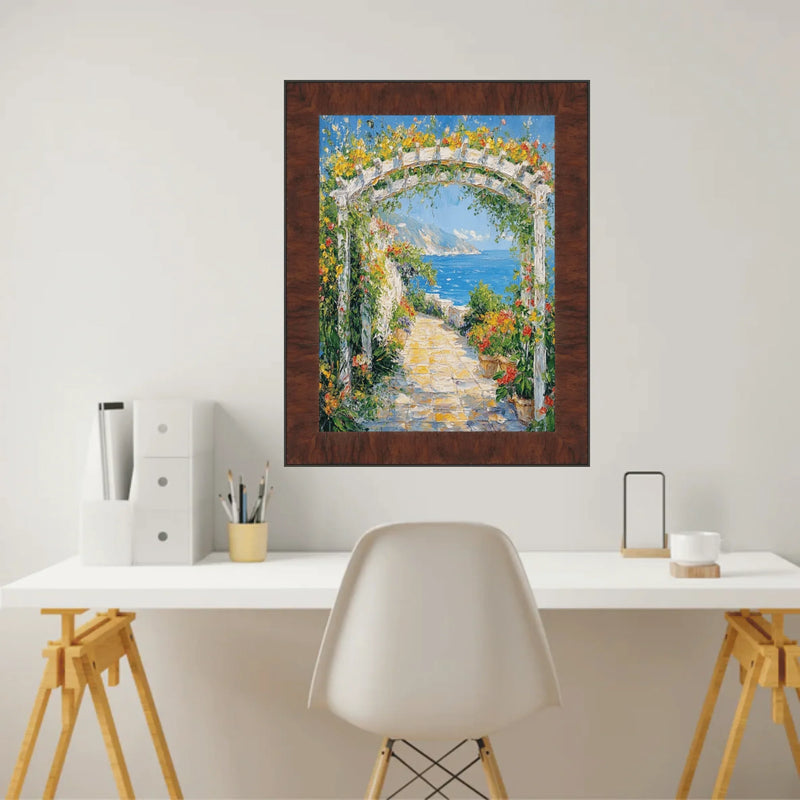 20x28 Frame Contemporary Wood Grain Walnut Scoop Picture Frame