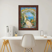 26x26 Frame Contemporary Wood Grain Walnut Scoop Picture Frame