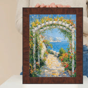 8.5x11 Frame Contemporary Wood Grain Walnut Scoop Picture Frame