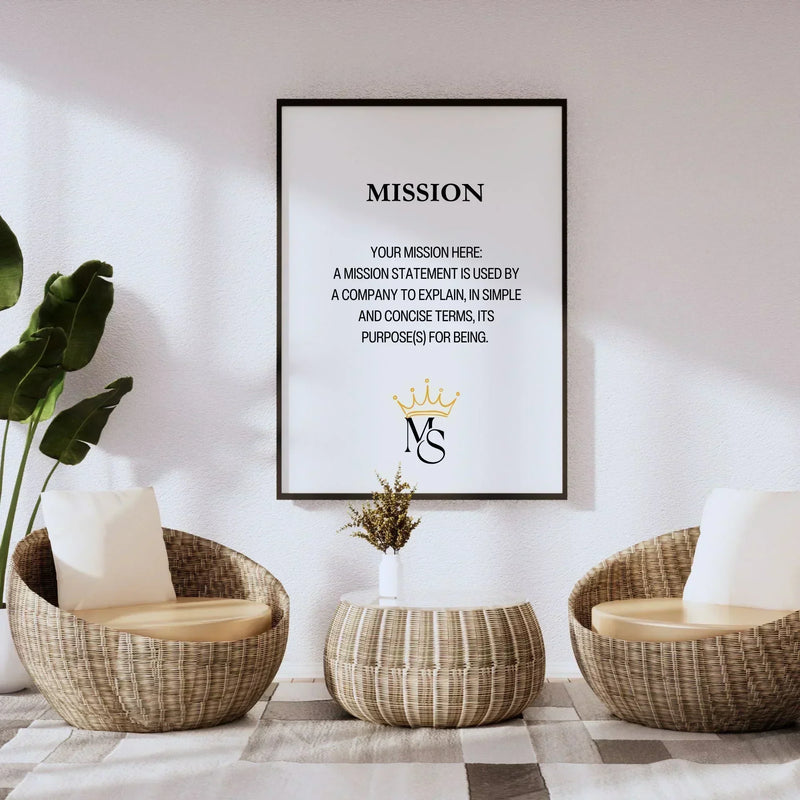 Framed Mission Statement Company Values Vision Custom Print 40x60
