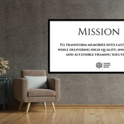 Framed Company Vision Statement Values Mission Custom Prints 40x60 Black Wood Frame  
