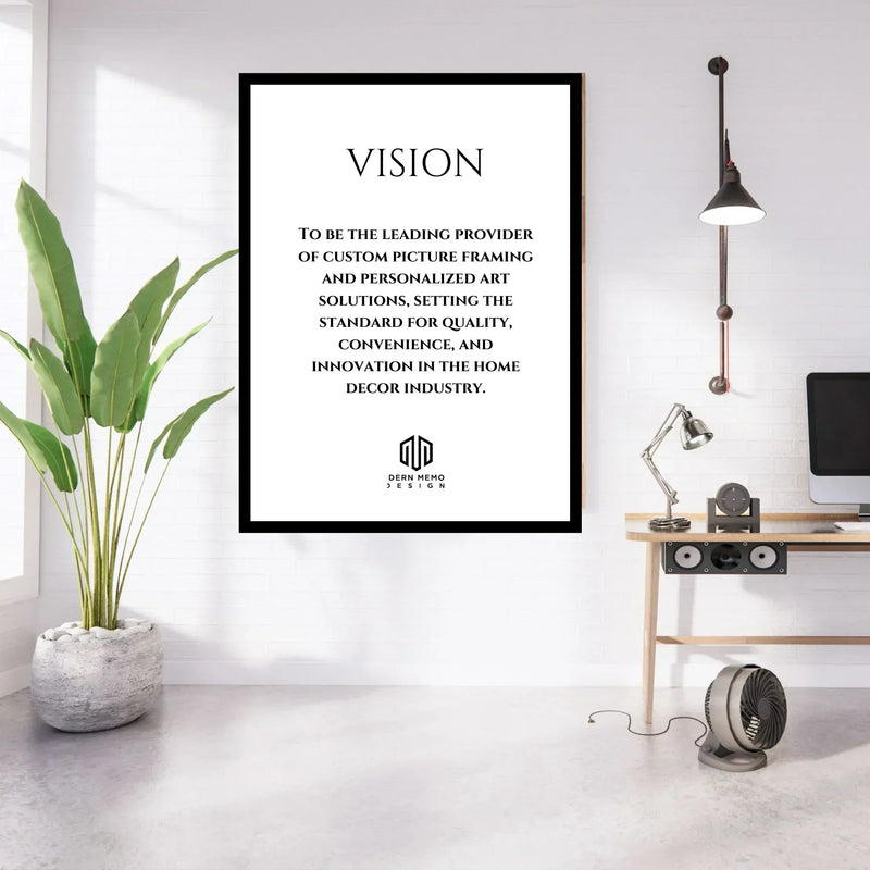 Core values Framed Company Vision Statement Values Mission Custom Prints 40x60 Black Wood Frame  