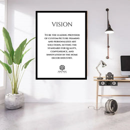 Core values Framed Company Vision Statement Values Mission Custom Prints 40x60 Black Wood Frame  