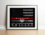 Custom Firefighter Thin Red Line Flag Custom made Picture Frame Store New Jersey