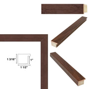 22x22 Frame Dark Walnut Wood Grain Picture Frame -