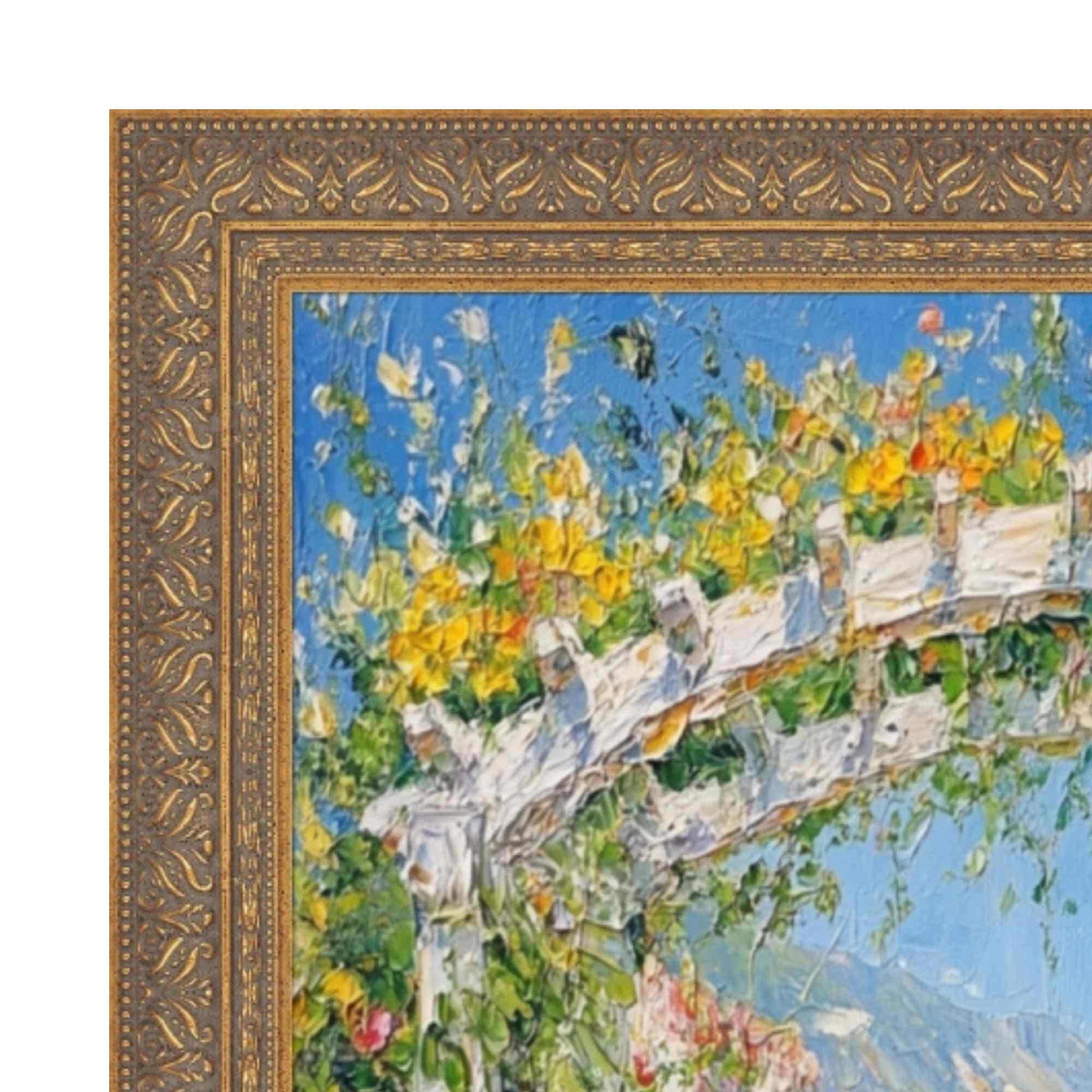 Deep Antique Gold Ornate Shadowbox Picture Frame Office
